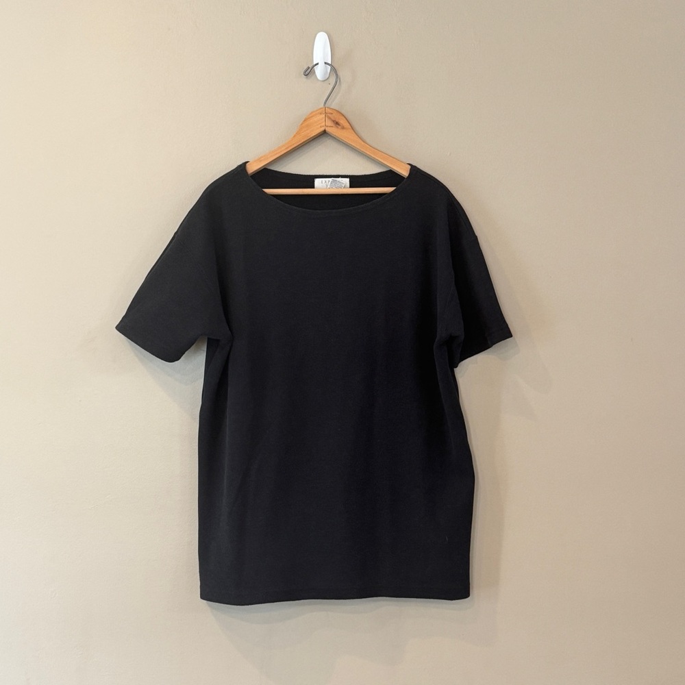 90s Express Tricot Oversized‎ Relaxed Thick Knit Tunic Top Sz M Black